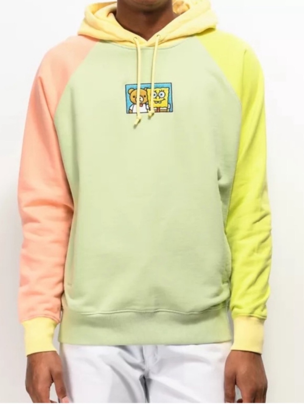 Teddy Fresh × SpongeBob Size Small Colorblock Hoodie Teddy Fresh Hoodie